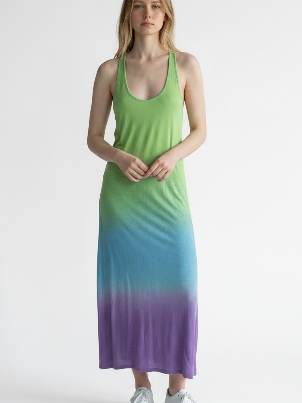 Raya Sun  Maxi Dress in Green-Blue-Purple